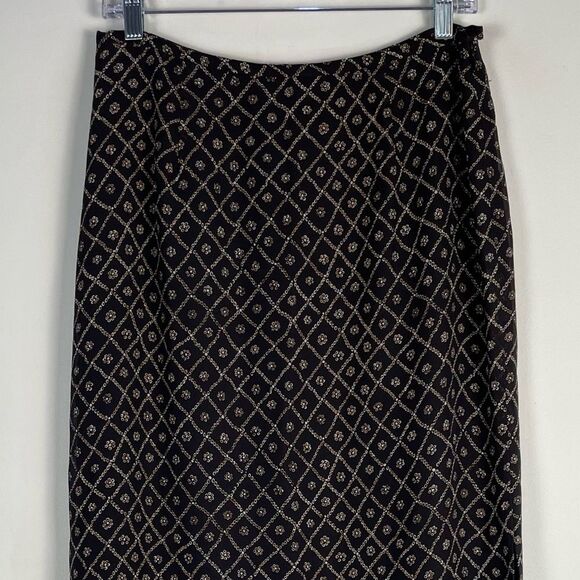 Vintage Y2K Ann Taylor 100% Silk Side Slit Maxi Skirt Size 10 NEW - Picture 2 of 8